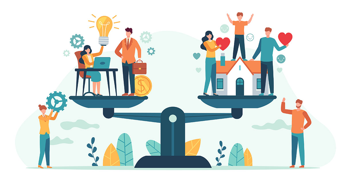 balancing life and work vector